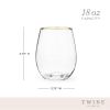 Gilded Stemless Wine Glass Set by Twine