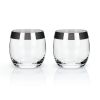 Chrome Rim Crystal Tumblers by Viski®