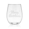 Merry Christmas Stemless Wine Glass