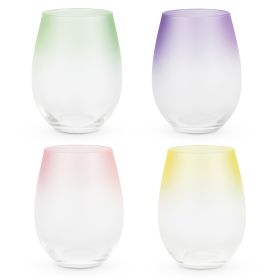 Frosted Ombre Stemless Wine Glasses by Blush® (Set of 4)