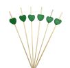 100 Pcs Bamboo Fruit Picks Fancy Cocktail Sticks Appetizer Toothpicks, Heart-8