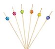 100 Pcs Bamboo Fruit Picks Fancy Cocktail Sticks Appetizer Toothpicks [G]