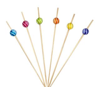 100 Pcs Bamboo Fruit Picks Fancy Cocktail Sticks Appetizer Toothpicks [G]