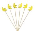 100 Pcs Bamboo Fruit Picks Fancy Cocktail Sticks Appetizer Toothpicks, Banana