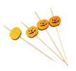 100 Pcs Bamboo Fruit Picks Fancy Cocktail Sticks Appetizer Toothpicks, Pumpkin