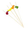 100 Pcs Bamboo Fruit Picks Fancy Cocktail Sticks Appetizer Toothpicks [Fruit-2]