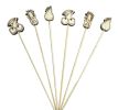 100 Pcs Bamboo Fruit Picks Fancy Cocktail Sticks Appetizer Toothpicks [Fruit-1]