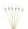 100 Pcs Bamboo Fruit Picks Fancy Cocktail Sticks Appetizer Toothpicks [N]