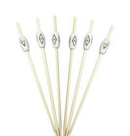 100 Pcs Bamboo Fruit Picks Fancy Cocktail Sticks Appetizer Toothpicks [N]