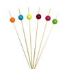 100 Pcs Bamboo Fruit Picks Fancy Cocktail Sticks Appetizer Toothpicks [C]