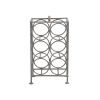 17 Inch Industrial Wine Rack Holder; Rectangular Iron Frame; 6 Bottle Storage; Gunmetal Gray