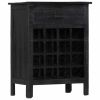 Wine Rack Black 22"x13.8"x29.5" Solid Mango Wood