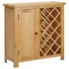 Wine Cabinet for 11 Bottles 31.5"x12.6"x31.5" Solid Oak Wood