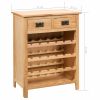 Wine Cabinet 28.3"x12.5"x35.4" Solid Oak Wood