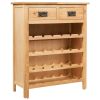 Wine Cabinet 28.3"x12.5"x35.4" Solid Oak Wood