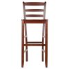 Benjamin 2-PC Ladder Back 30" Bar Stool Set Antique Walnut