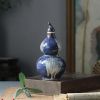 17oz Blue Gourd Ceramic Empty Wine Jar Bottle Wine Jug Small Wine Bottle Wine Vase Flask Flagon