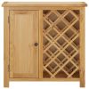 Wine Cabinet for 11 Bottles 31.5"x12.6"x31.5" Solid Oak Wood