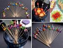 100 Pcs Bamboo Fruit Picks Fancy Cocktail Sticks Appetizer Toothpicks, Butterfly