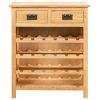 Wine Cabinet 28.3"x12.5"x35.4" Solid Oak Wood