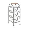 20 Inch Industrial Wine Rack Holder; Arched Iron Frame; 6 Bottle Storage; Gunmetal Gray