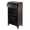 Ancona Modular Wine Cabinet with One Drawer; Glass Rack; X Shelf