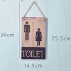 Retro Restroom Wooden Hanging Plaque Sign Cafe Toilet Wall Decoration Hanging Sign