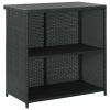 3 Piece Bar Set Poly Rattan Black