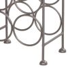 20 Inch Industrial Wine Rack Holder; Arched Iron Frame; 6 Bottle Storage; Gunmetal Gray