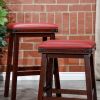 30" Bar Stool; Espresso Finish; Burgundy Leather Seat