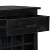 Wine Rack Black 22"x13.8"x29.5" Solid Mango Wood