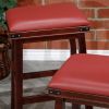 30" Bar Stool; Espresso Finish; Burgundy Leather Seat