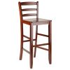 Benjamin 2-PC Ladder Back 30" Bar Stool Set Antique Walnut