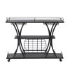 Industrial Bar Cart Kitchen Bar&Serving Cart for Home with Wheels 3 -Tier Storage Shelves