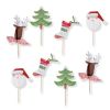 60 Pcs Disposable Cocktail Picks Lovely Cupcake Stick Decorative Christmas Party