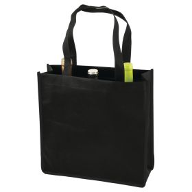 3 Bottle Non Woven Tote In Black by True