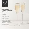 Gold-Rimmed Crystal Champagne Flutes by Viski®