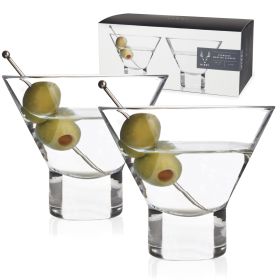 Heavy Base Crystal Martini Glasses by Viski®