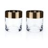 Bronze Rim Crystal Tumblers by Viski®