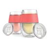 Wine FREEZE™ Cooling Cups in Coral (set of 2) and lids by HO