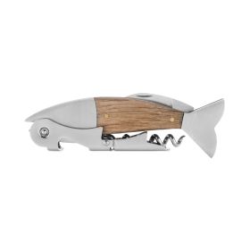 Wood & Stainless Steel Fish Corkscrew by Foster & Rye™