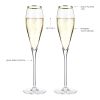 Gold-Rimmed Crystal Champagne Flutes by Viski®