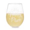 My Happy Place Stemless Wine Glass by Twine®