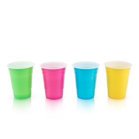 16 oz Bright Color Plastic Cups, Set of 24 by True