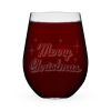 Merry Christmas Stemless Wine Glass