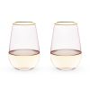 Rose Crystal Stemless Wine Glass by Twine Living® (Set by of 2)