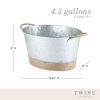 Jute Rope Wrapped Galvanized Tub by Twine®