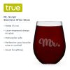 Mr. Script Stemless Wine Glass