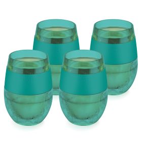 Wine FREEZEâ„¢ Cooling Cup in Translucent Green Set of 4 by HOST