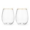 Gilded Stemless Wine Glass Set by Twine